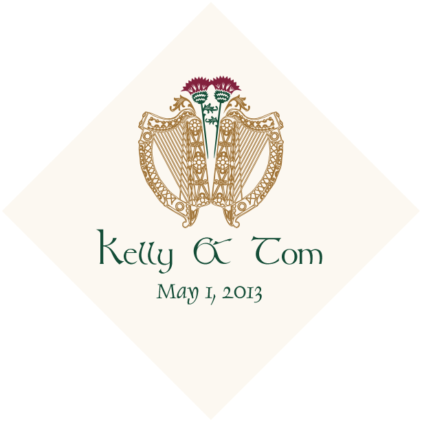 Celtic Harp and Thistle Wedding Favor Tags & Gift Cards Customize